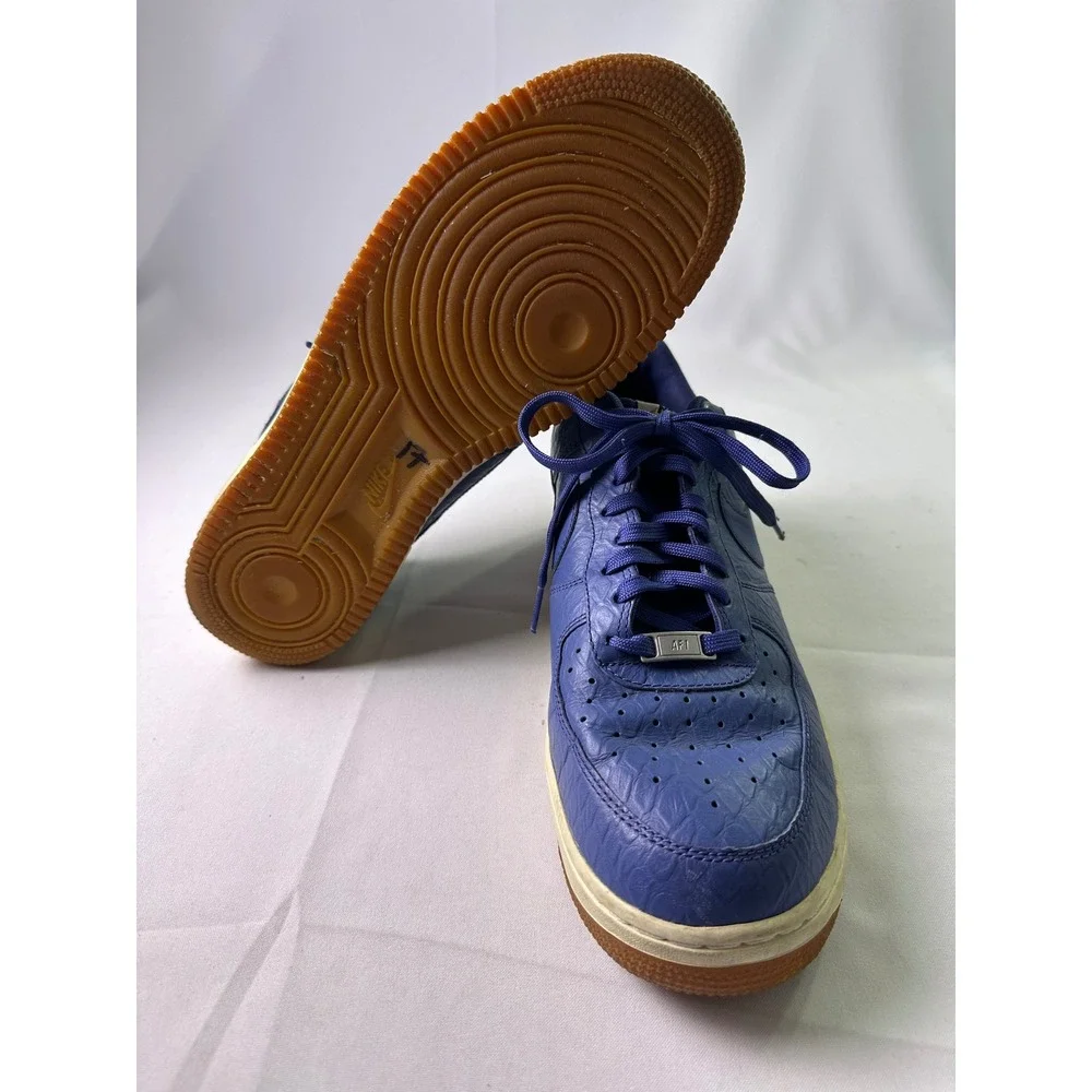 Nike Air Force 1 Low Purple Crocodile Embossed Leather Sneakers‎ Men's Size 12